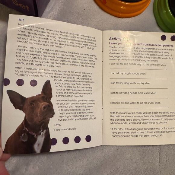 Hunger for Words Talking Pet Starter 4 Set Recordable Buttons Stella - Picture 4 of 6